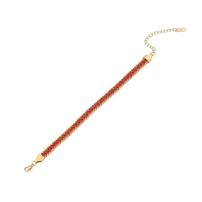 IG Style Minimalist Commute Solid Color Stainless Steel 18K Gold Plated Artificial Rhinestones Bracelets In Bulk