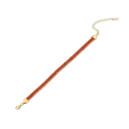 IG Style Minimalist Commute Solid Color Stainless Steel 18K Gold Plated Artificial Rhinestones Bracelets In Bulk