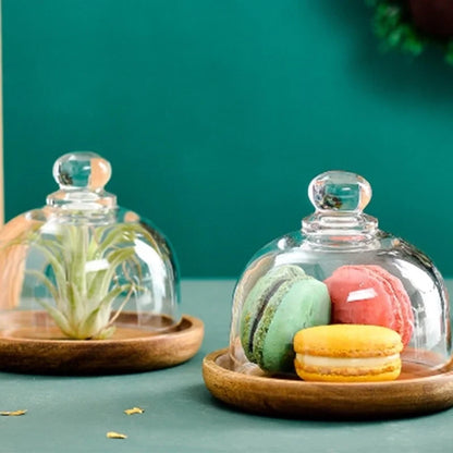 Cross-border Mini Dessert Dish Japanese Dessert Display Stand Cake Plate Hotel Solid Wood Glass Tray