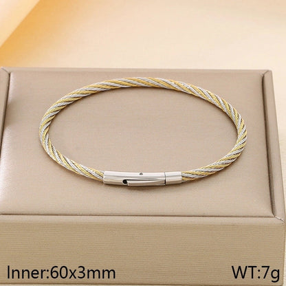 Vintage Style Geometric 304 Stainless Steel 18K Gold Plated Bangle In Bulk