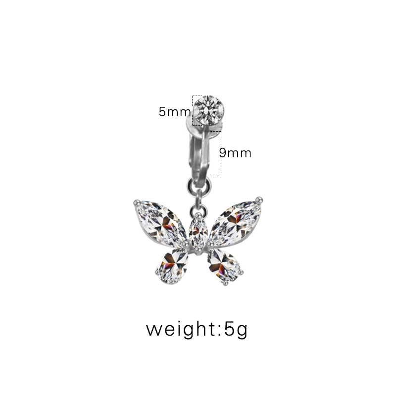 Casual Retro Minimalist Animal Starry Sky Moon Stainless Steel Alloy Copper White Gold Plated Gold Plated Rhinestones Belly Ring In Bulk