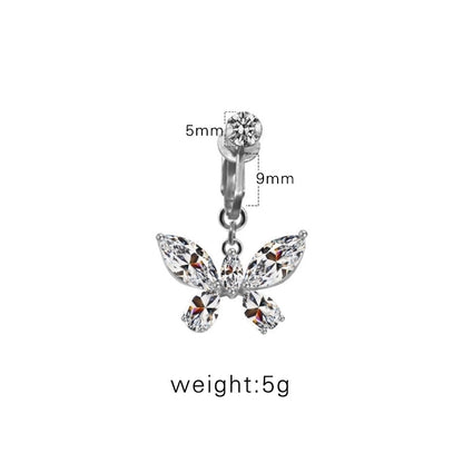 Casual Retro Minimalist Animal Starry Sky Moon Stainless Steel Alloy Copper White Gold Plated Gold Plated Rhinestones Belly Ring In Bulk
