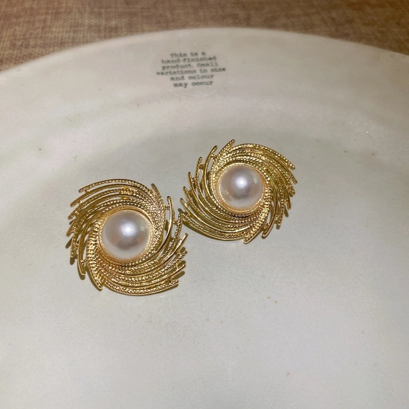 1 Pair Elegant Square Heart Shape Bow Knot Copper Plating Inlay Rhinestones Pearl Drop Earrings Ear Studs