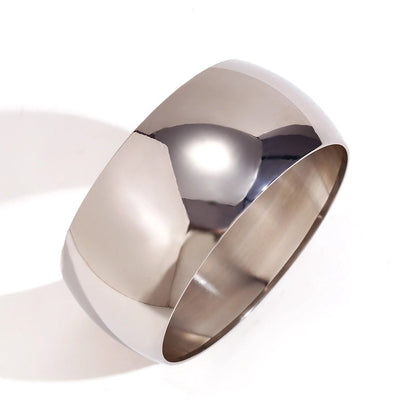 Minimalist Classic Style Solid Color 304 Stainless Steel 18K Gold Plated Bangle In Bulk