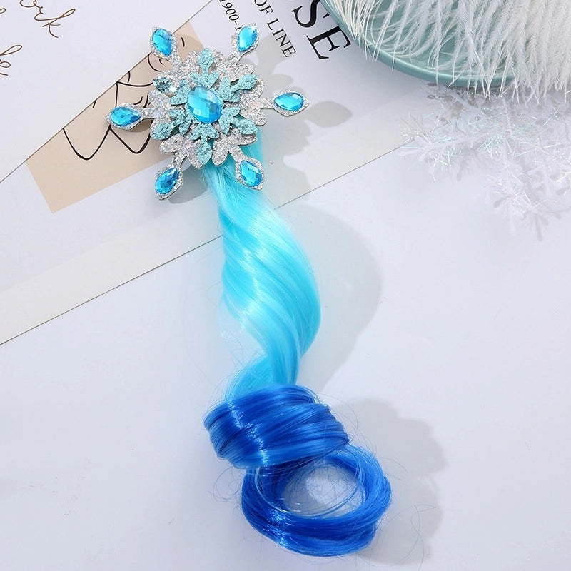 Girl'S IG Style Shiny Snowflake High-temperature Fiber Inlay Rhinestones Hair Clip