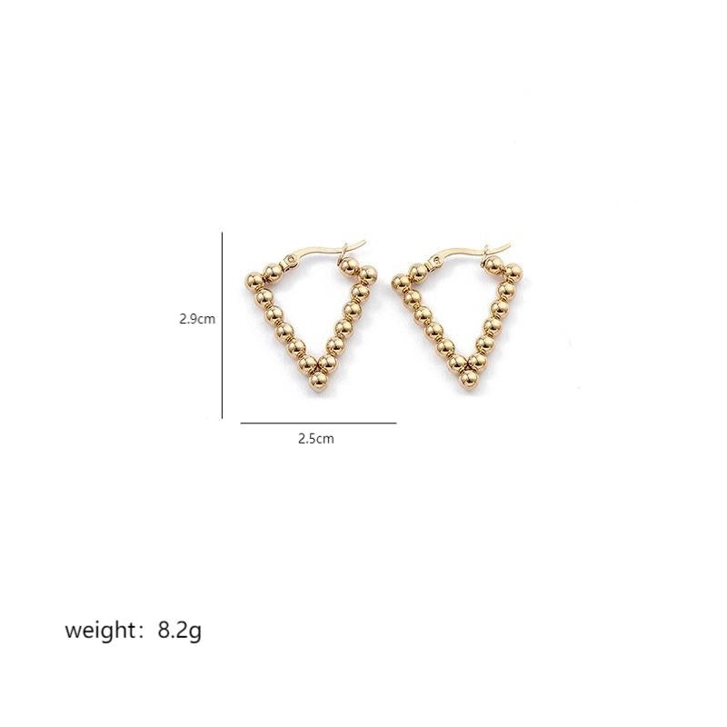 1 Pair Elegant Sweet Commute Heart Shape Plating Stainless Steel 18K Gold Plated Earrings