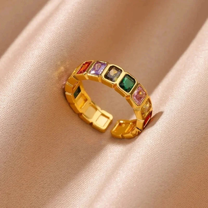 Elegant Glam Luxurious Geometric 304 Stainless Steel Zircon Rings
