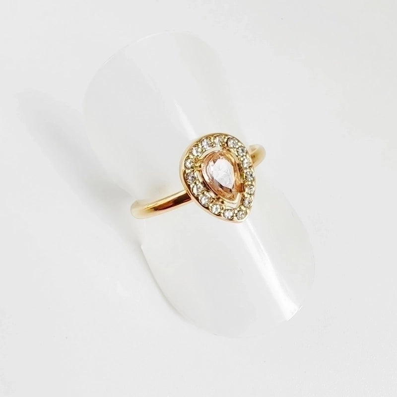 304 Stainless Steel Titanium Steel 18K Gold Plated Minimalist Round Oval Rhinestones Zircon Open Rings