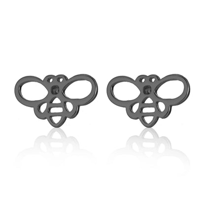 Minimalist Christmas Tree Heart Shape Elk Stainless Steel Plating Hollow Out Ear Studs 1 Pair