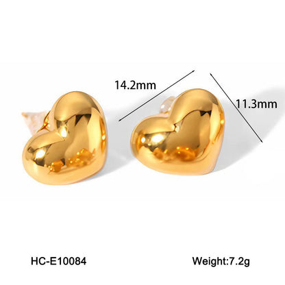 IG Style Heart Geometric Stainless Steel Electroplating Earrings