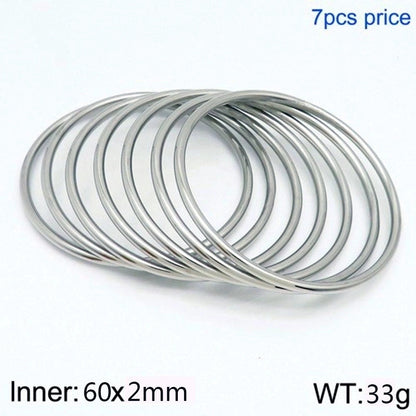 304 Stainless Steel 18K Gold Plated Minimalist Round Solid Color Bangle