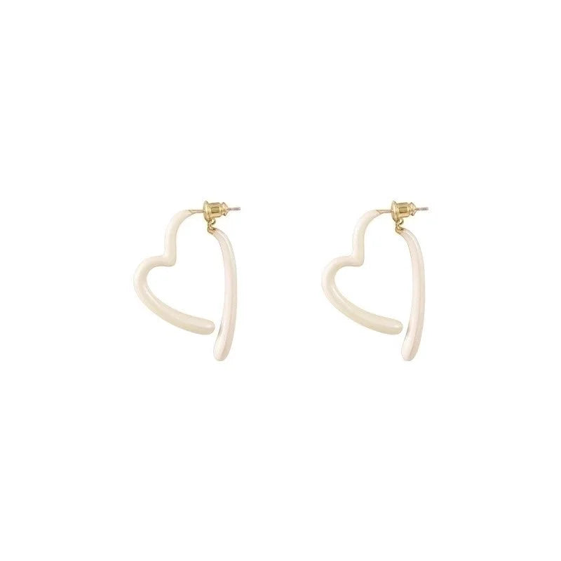 1 Pair Casual Minimalist Round Heart Shape Plating Inlay Copper Zircon Earrings