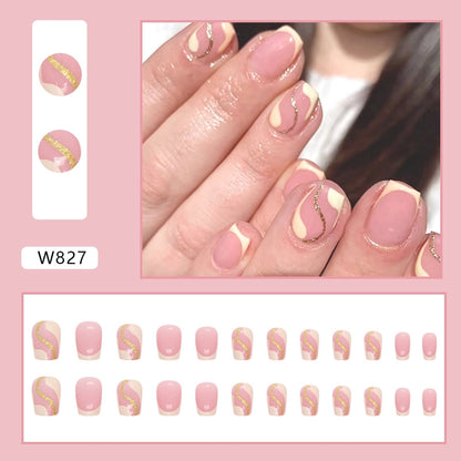 French Style Sweet Solid Color Cartoon Star Butterfly Plastic Nail Patches 1 Set