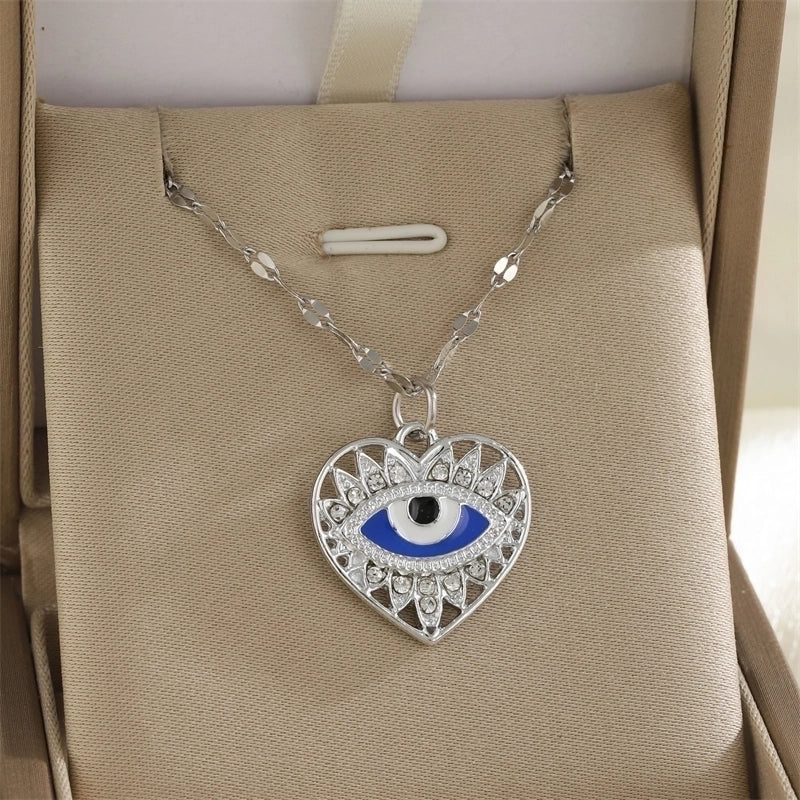 Minimalist Classic Style Cross Flower Butterfly 201 Stainless Steel Imitation Pearl Zinc Alloy Rhinestones 18K Gold Plated Enamel Diamond Pendant Necklace