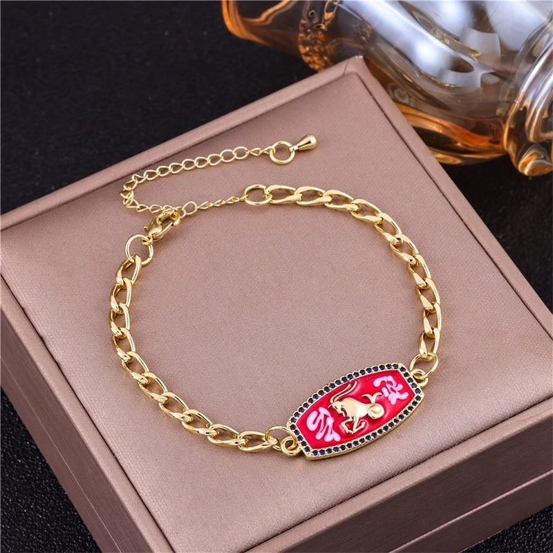 Vintage Style Minimalist Animal Letter Copper Bracelets Cuban Link Chain Curb Chain Cable Chain Box Chain