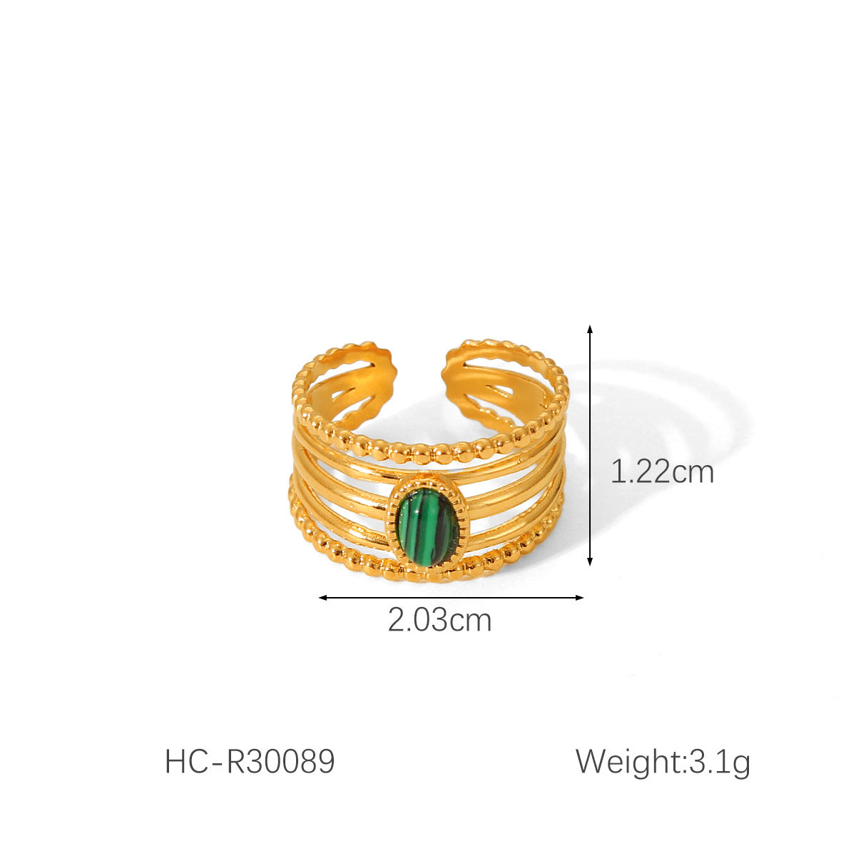 IG Style Open Ring Stripe Round Circle Geometric Stainless Steel Electroplating Rings