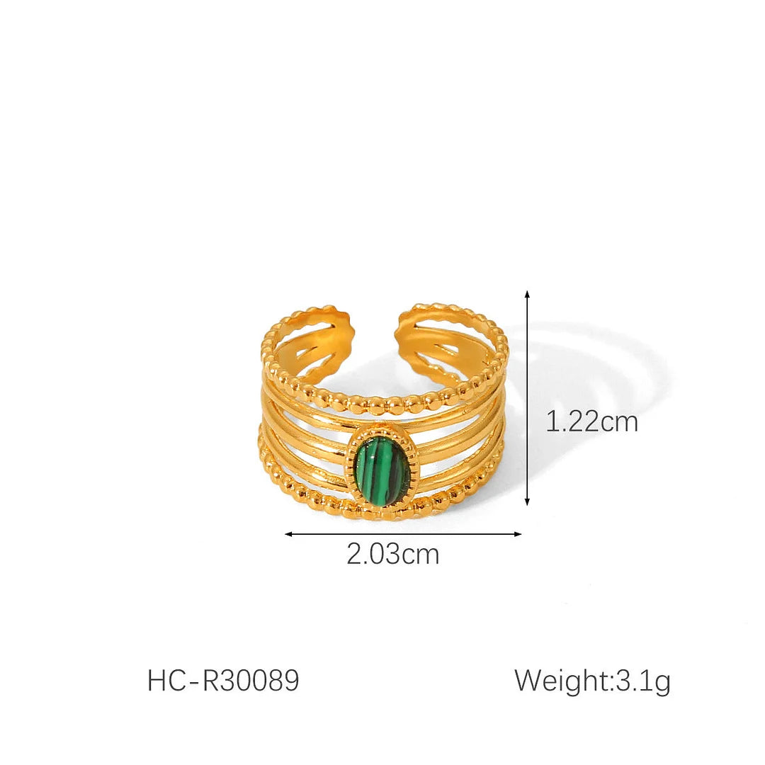 IG Style Open Ring Stripe Round Circle Geometric Stainless Steel Electroplating Rings