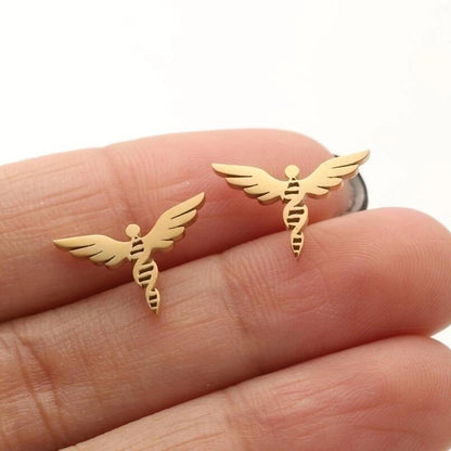 1 Pair Casual Cute Animal Plating Hollow Out 304 Stainless Steel 18K Gold Plated Ear Studs