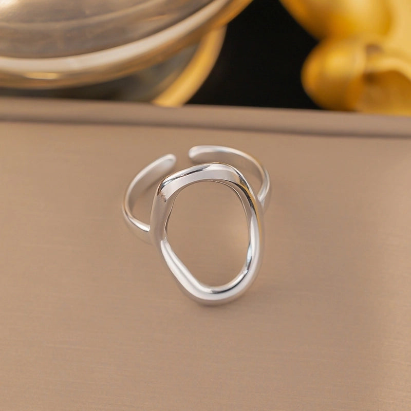 3 Pieces Minimalist Solid Color Titanium Steel Plating Rings