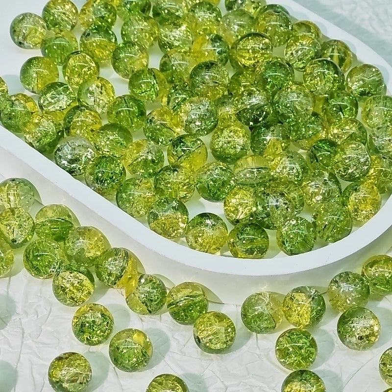 50 PCS/Package Diameter 10mm Diameter 8mm Glass Crackle Glass Beads Round Jewelry Accessories