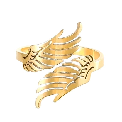 Retro Geometric Stainless Steel Gold Plated Plating Open Rings