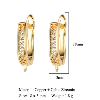 1 Pair Minimalist Solid Color Inlay Copper Zircon Earrings