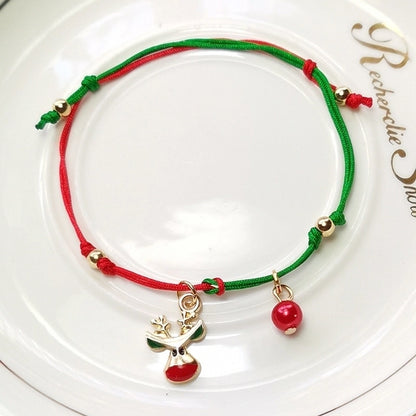 Fashion Christmas Tree Santa Claus Alloy Plating Inlay Rhinestones Women's Bracelets 1 Piece