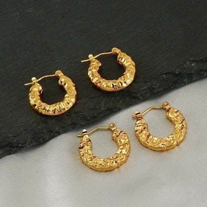 1 Pair Minimalist Water Droplets Polishing Gold Plated Stainless Steel Titanium Steel 18K Gold Plated Earrings