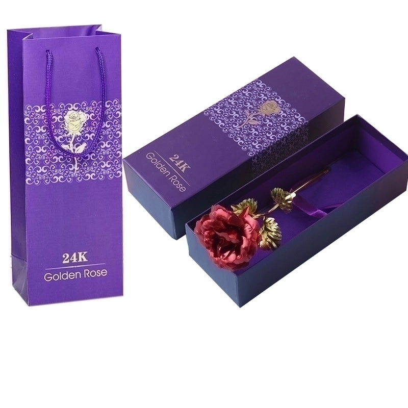 Romantic Rose Gold Foil Date Rose Flower