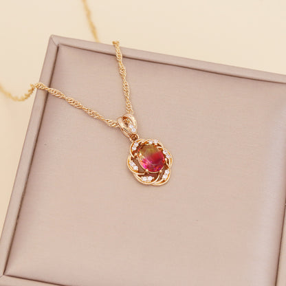 Women Minimalist Metal Flower Alloy Electroplating Necklaces