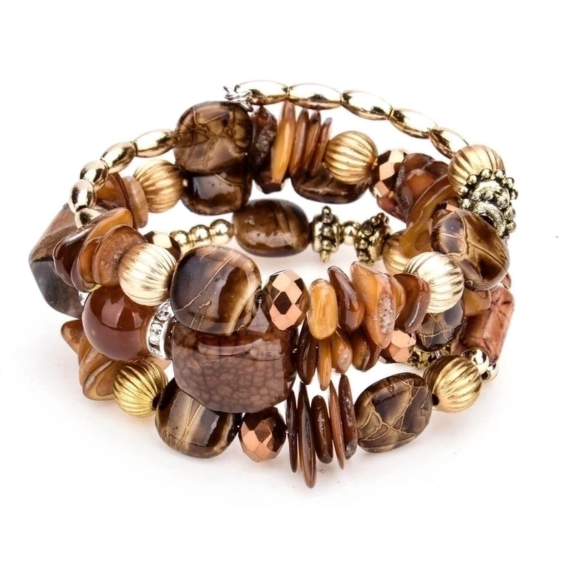 Fashion Geometric Color Block Alloy Natural Stone Women\'s Bracelets