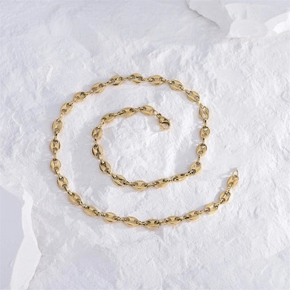 Titanium Steel 18K Gold Plated Minimalist Plating Solid Color Bracelets Necklace