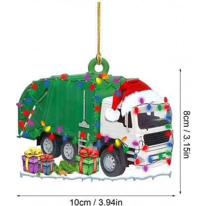 Christmas Tree Decoration Truck Steamboat Excavator Fire Truck Jeep Hanging Pendant Christmas Party Gift