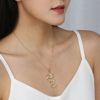 Copper Hip-Hop Retro Polishing Solid Color Snake Necklace