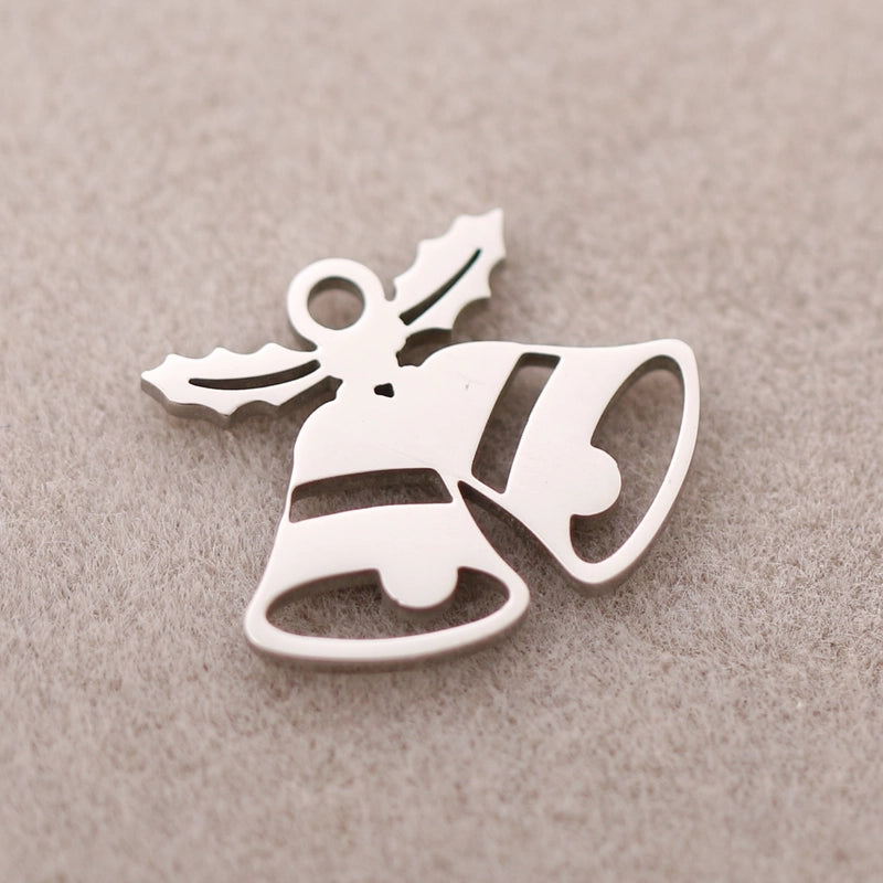 5 PCS/Package 13*16mm 14*19mm 304 Stainless Steel Christmas Tree Snowman Snowflake Pendant Jewelry Accessories