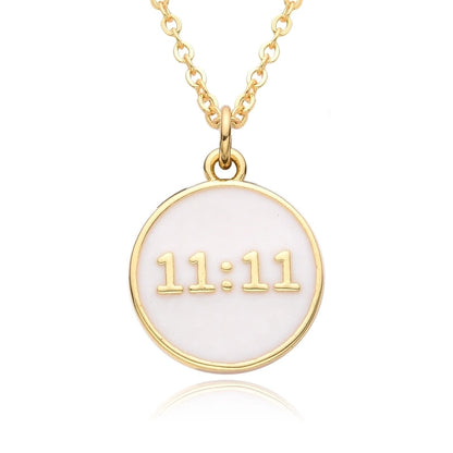 2 Pieces Copper Enamel Geometric Number Pendant Necklace