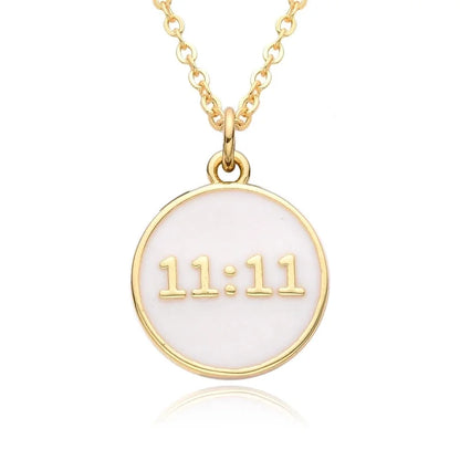 2 Pieces Copper Enamel Geometric Number Pendant Necklace