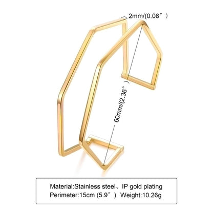 Casual Streetwear Geometric Stainless Steel Plating 18k Gold Plated Bangle