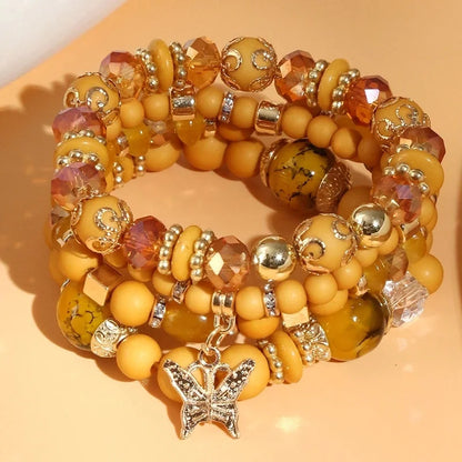 Casual Ethnic Style Butterfly 201 Stainless Steel Resin Bracelets In Bulk