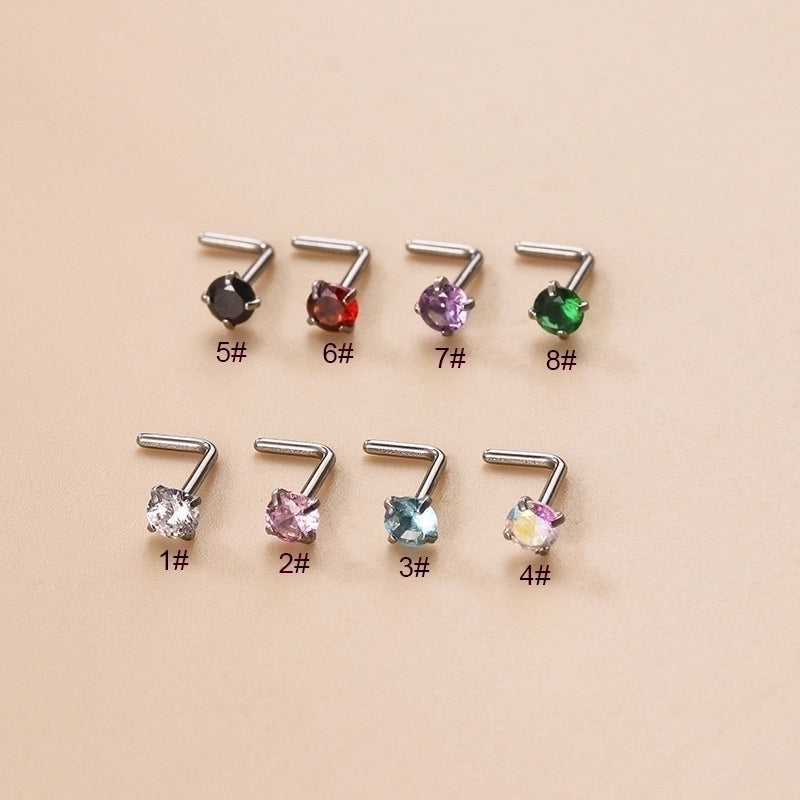 1 Piece Nose Rings & Studs Fashion Geometric 316L Stainless Steel Zircon