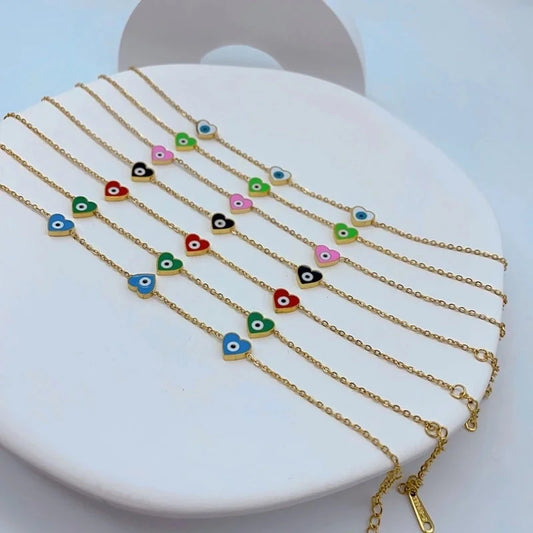 Minimalist Devil's Eye Heart Shape Titanium Steel Bracelets