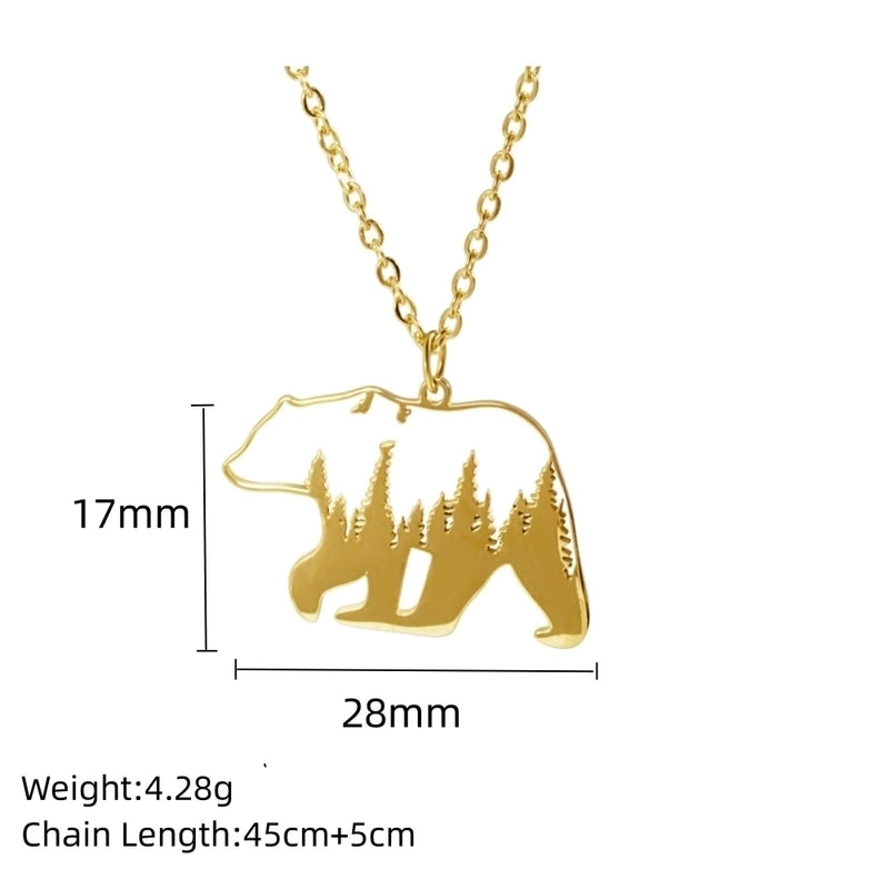 304 Stainless Steel 18K Gold Plated Minimalist Plating Hollow Out Animal Pendant Necklace