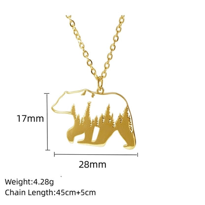304 Stainless Steel 18K Gold Plated Minimalist Plating Hollow Out Animal Pendant Necklace