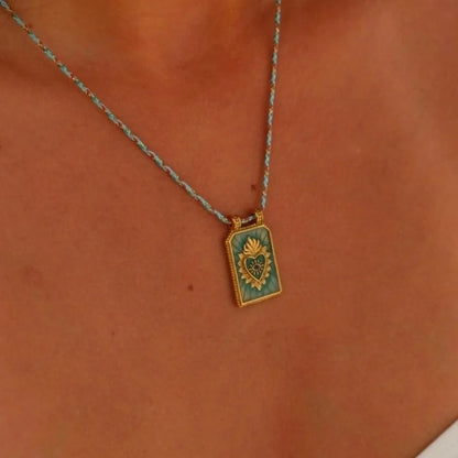 Copper Gold Plated Enamel Tarot Pendant Necklace