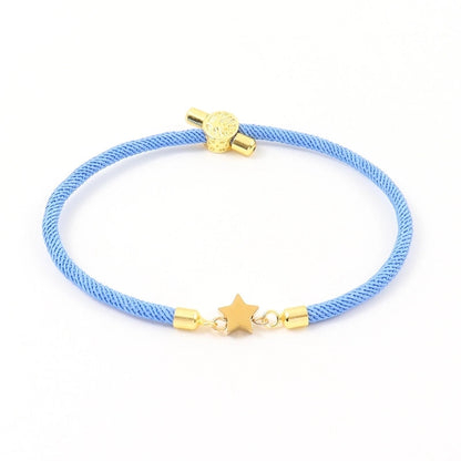 Elegant Minimalist Classic Style Star 304 Stainless Steel Nylon Twisted Rope Chain Bracelets In Bulk