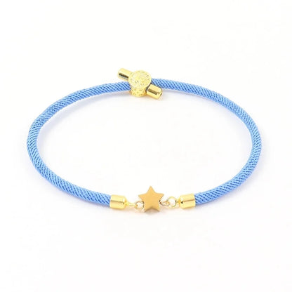 Elegant Minimalist Classic Style Star 304 Stainless Steel Nylon Twisted Rope Chain Bracelets In Bulk