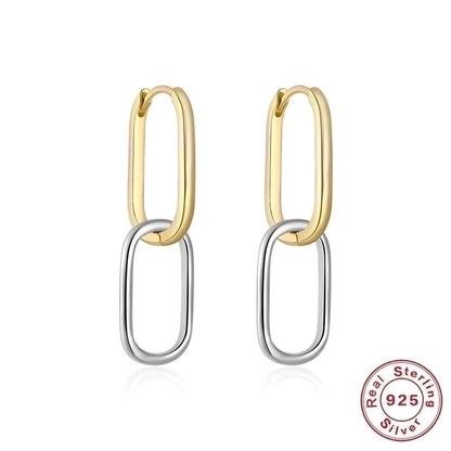 1 Pair Silver Round Earrings