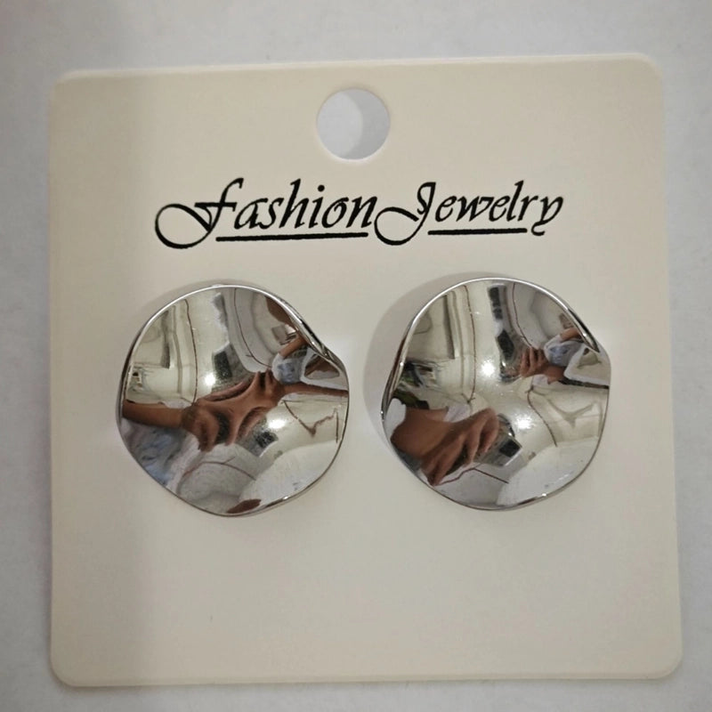 1 Pair Retro Solid Color Irregular Plating 304 Stainless Steel Stainless Steel Earrings