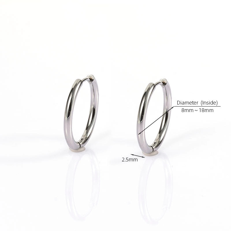 1 Pair Minimalist Classic Style Solid Color Plating 304 Stainless Steel 18K Gold Plated Earrings