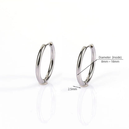 1 Pair Minimalist Classic Style Solid Color Plating 304 Stainless Steel 18K Gold Plated Earrings